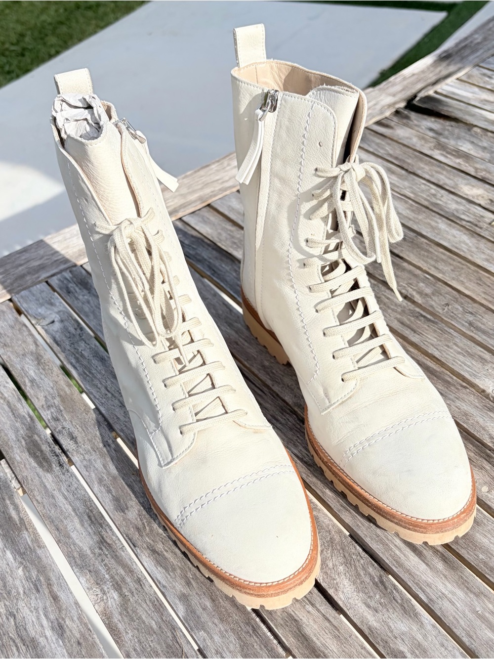 Theory Womens Lace Up Lug Boots Size 40 - Size 9